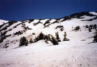 甚ノ助ヒュッテから別山を望む。