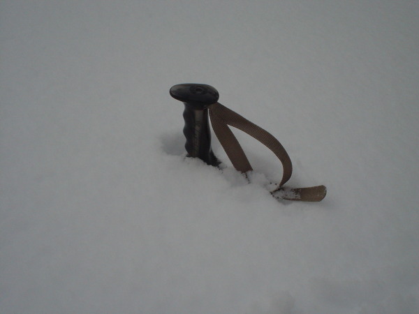 ストック一本が難なく突き刺さる。