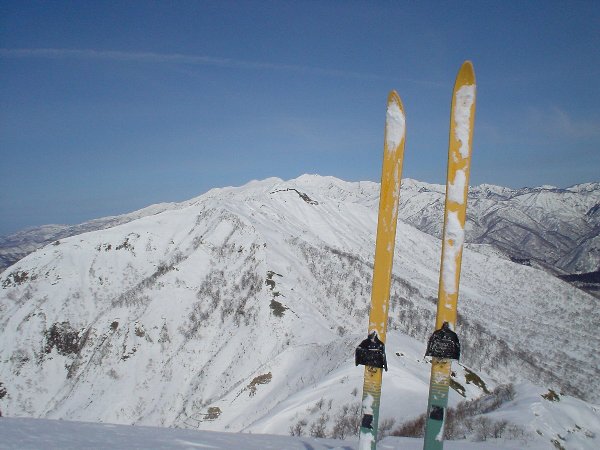 杉山から小白山までは静寂の尾根、小白山からの滑降もなかなか楽しい。