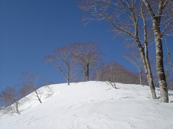 青空と雪稜。