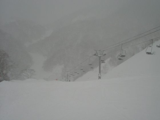 第9リフト、最初の数本はプチパウダーでした。