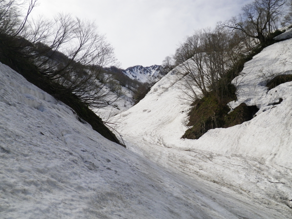 昼闇谷、880m付近。
