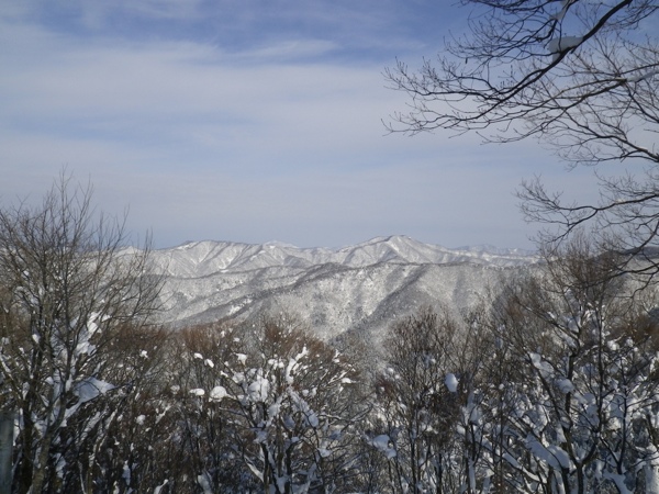 640m付近から振り返る、正面は田畑山648m。